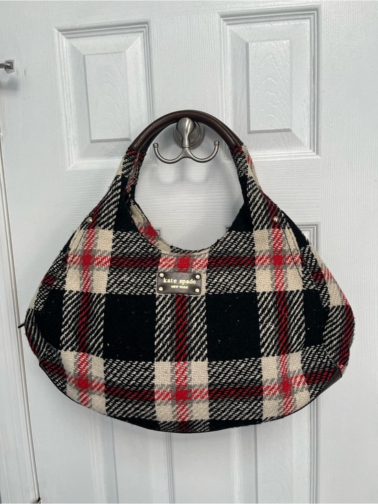 kate spade Handbags - Kate Spade NY Storybook Lining Ruby Park Shon Hobo Bag Plaid Wool Red
